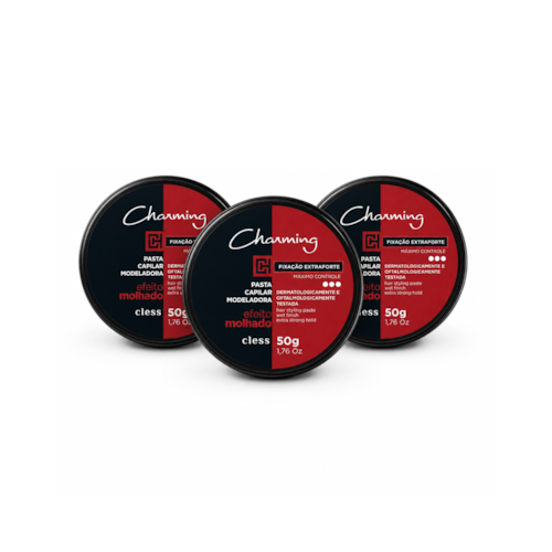  Kit 3 Pastas Modeladoras ExtraForte Efeito Molhado 50g Charming