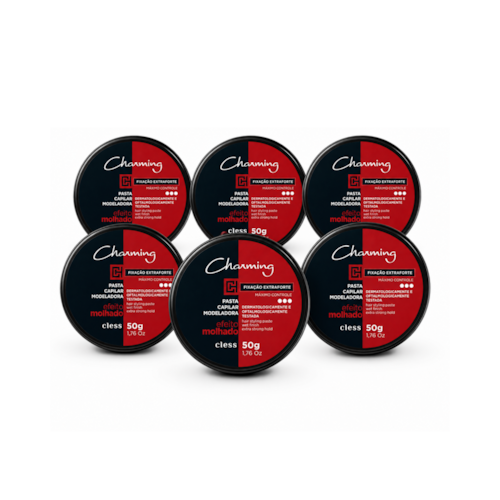 Kit 6 Pastas Modeladoras ExtraForte Efeito Molhado 50g Charming
