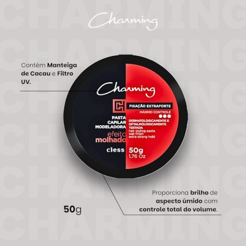 Kit 9 Pastas Modeladoras ExtraForte Efeito Molhado 50g Charming
