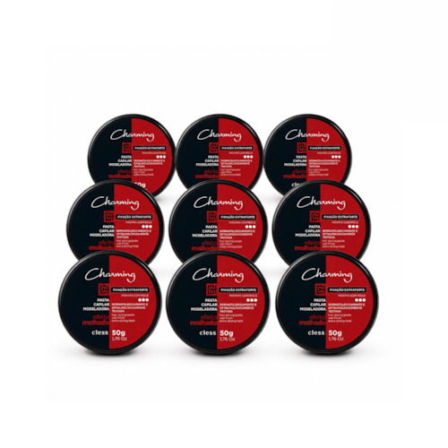 Kit 9 Pastas Modeladoras ExtraForte Efeito Molhado 50g Charming