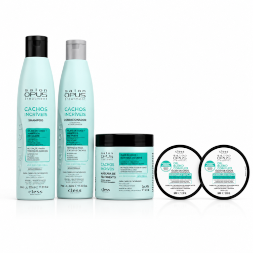 Kit Cachos incríveis e Brinde 2 oleos de coco Hidratação e Umectação Salon Opus
