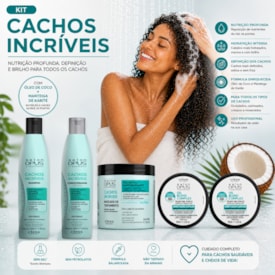 Kit Cachos incríveis e Brinde 2 oleos de coco Hidratação e Umectação Salon Opus