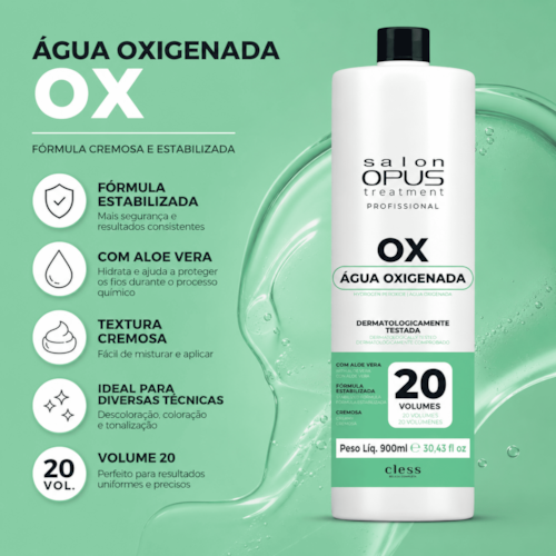 Água Oxigenada Descolorante Capilar 20V Salon Opus 900ml