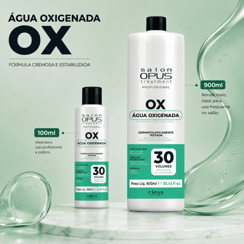 Água Oxigenada Descolorante Capilar 30V Salon Opus 100ml