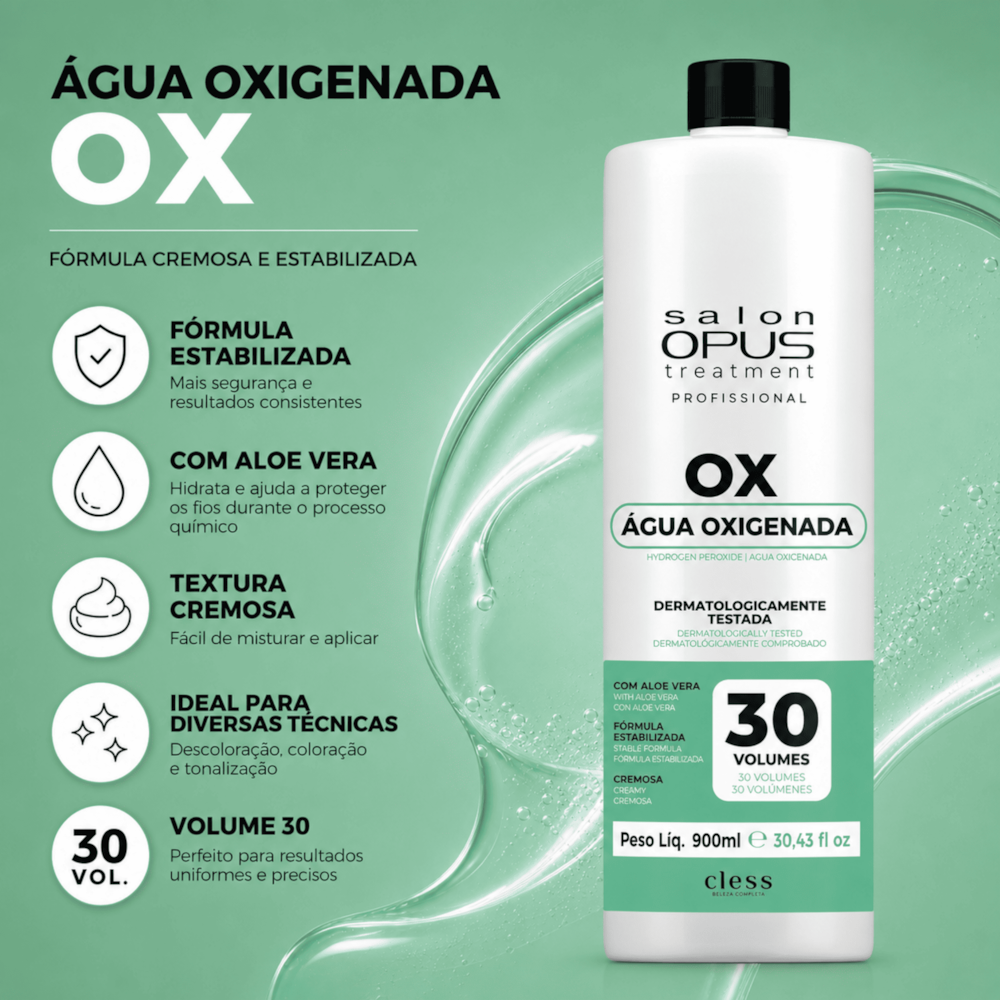 Água Oxigenada Descolorante Capilar 30V Salon Opus 900ml
