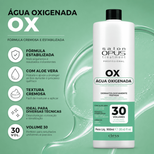 Água Oxigenada Descolorante Capilar 30V Salon Opus 900ml