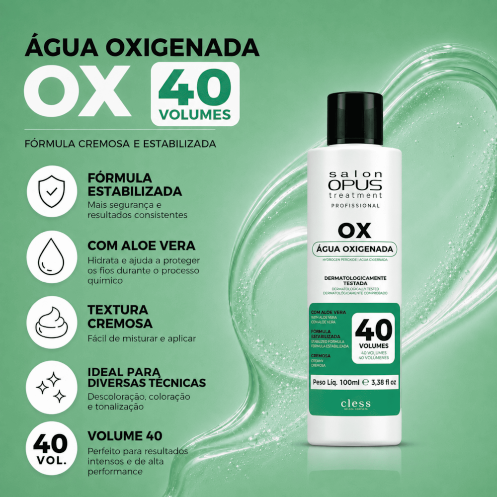 Água Oxigenada Descolorante Capilar 40V Salon Opus 100ml