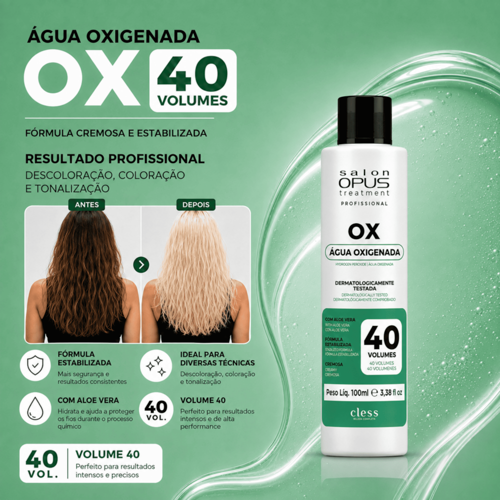 Água Oxigenada Descolorante Capilar 40V Salon Opus 100ml