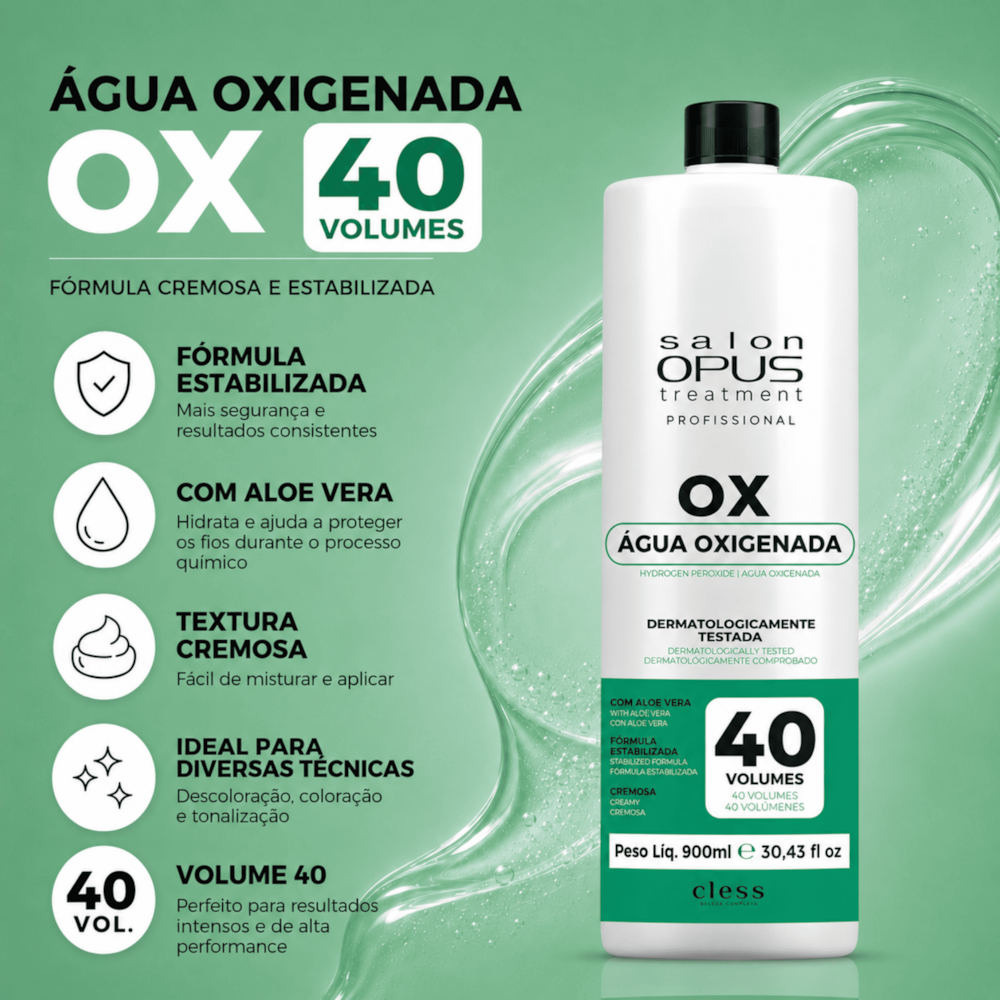 Água Oxigenada Descolorante Capilar 40V Salon Opus 900ml