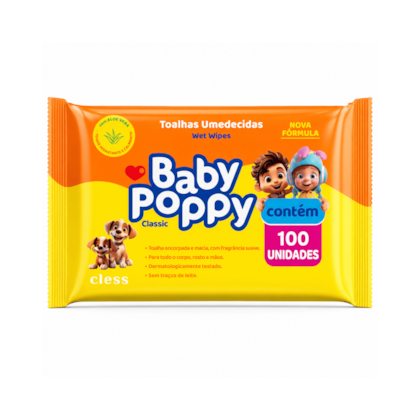 Baby Poppy Toalhas Umedecidas Classic 100 unidades