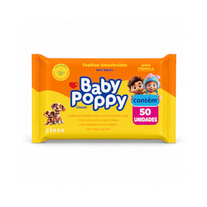 Baby Poppy Toalhas Umedecidas Classic 50 unidades