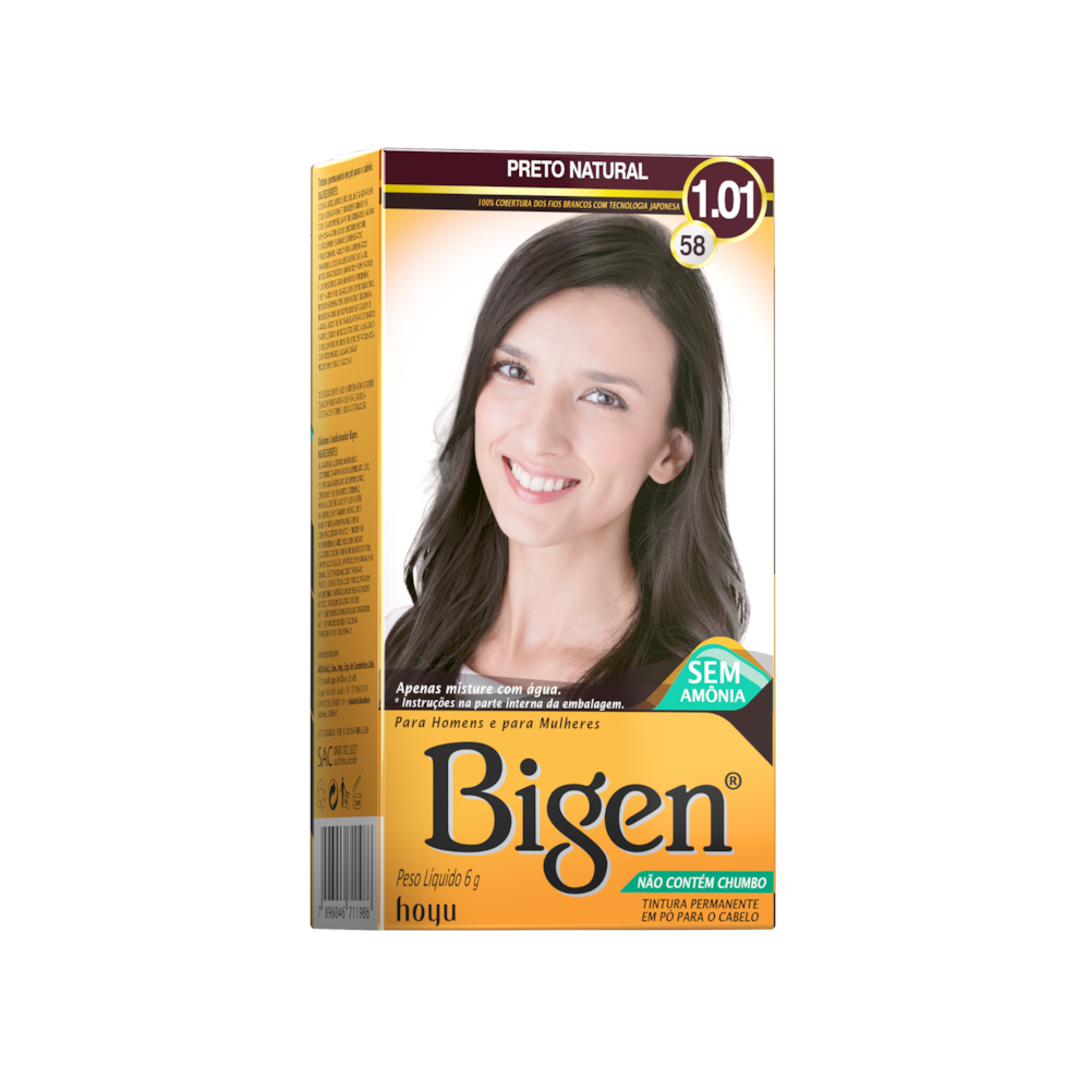 Bigen Tintura Capilar à base de água 1.01 Preto Natural