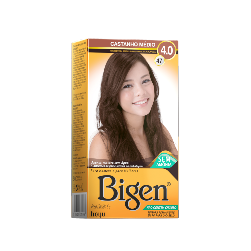 Bigen Tintura Capilar à base de água 4.0 Castanho Médio