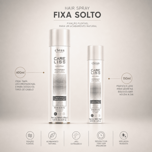 Care Liss Hair Spray  Normal Fixa Solto 400ml