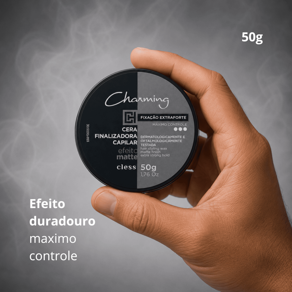Cera Modeladora Capilar Fixação Extra Forte Efeito Matte 50g Charming