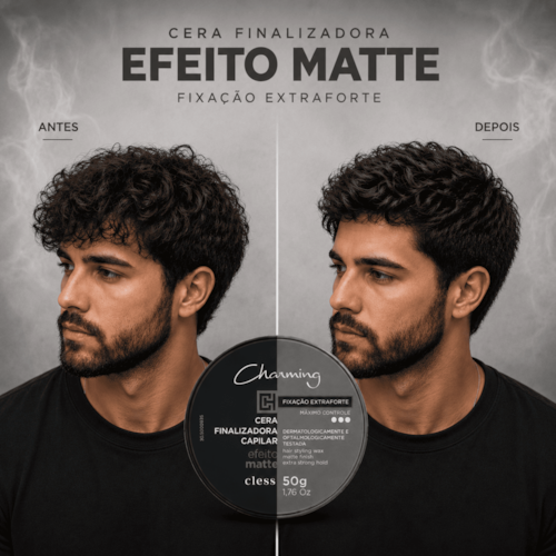 Cera Modeladora Capilar Fixação Extra Forte Efeito Matte 50g Charming