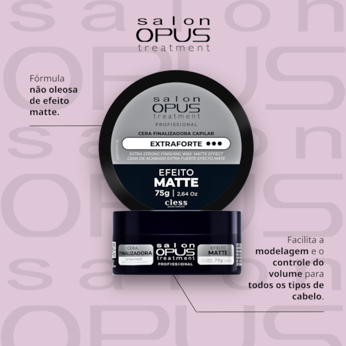 Cera Modeladora Capilar Fixação Extra Forte Matte Salon Opus 75g