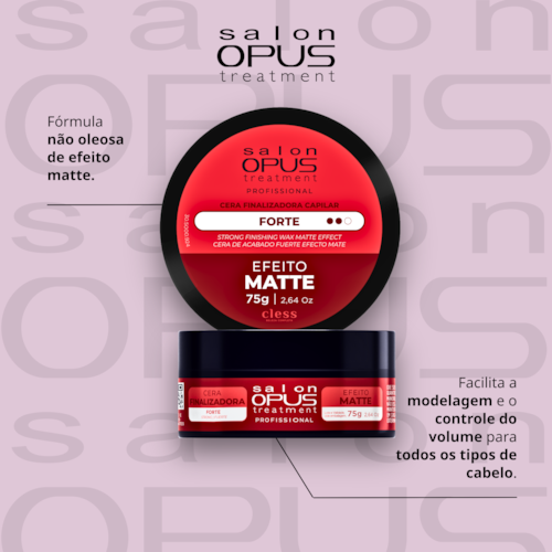 Cera Modeladora Capilar Fixação Forte Matte Salon Opus 75g