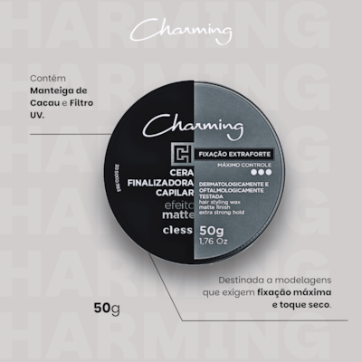 Cera Modeladora Extra Forte Efeito Matte 50g Charming