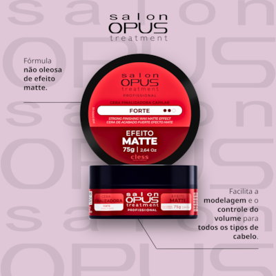 Cera Modeladora Fixação Forte Matte Salon Opus 75g