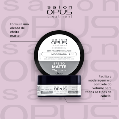 Cera Modeladora Fixação Moderada Matte Salon Opus 75g