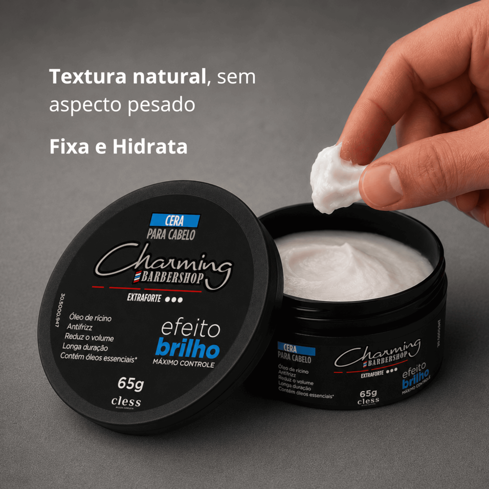 Cera para cabelo Brilho extremo Fixação extra forte Barbershop 65g