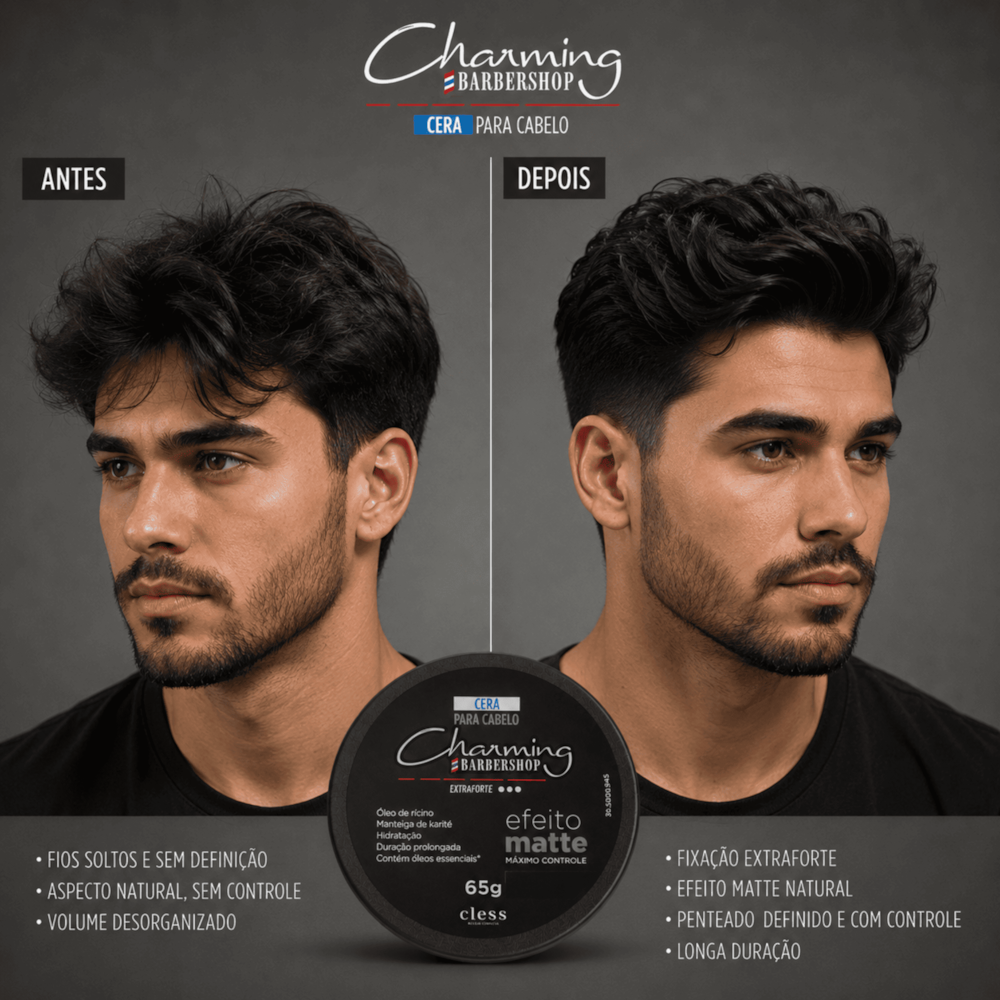 Cera para Cabelo Efeito Matte Fixação Extra Forte Barbershop 65g