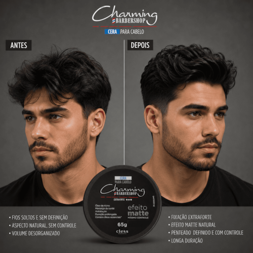 Cera para Cabelo Efeito Matte Fixação Extra Forte Barbershop 65g