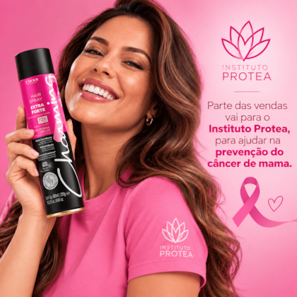 Charming Hair Spray Extra Forte Outubro Rosa Edição limitada 400ml