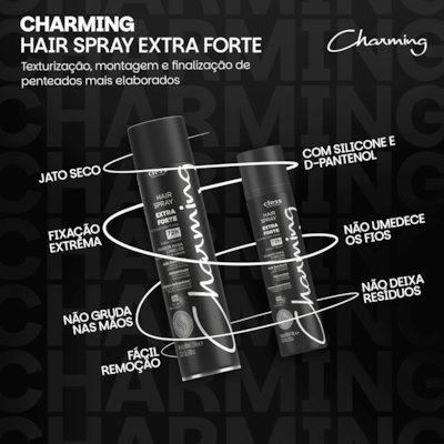 Charming Hair Spray Extra Forte Sem Perfume 400ml