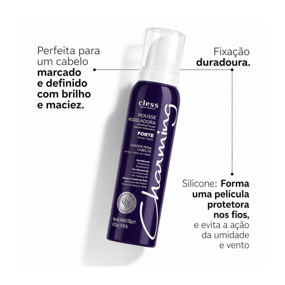 Charming Mousse Modeladora Capilar Fixação Forte 150ml