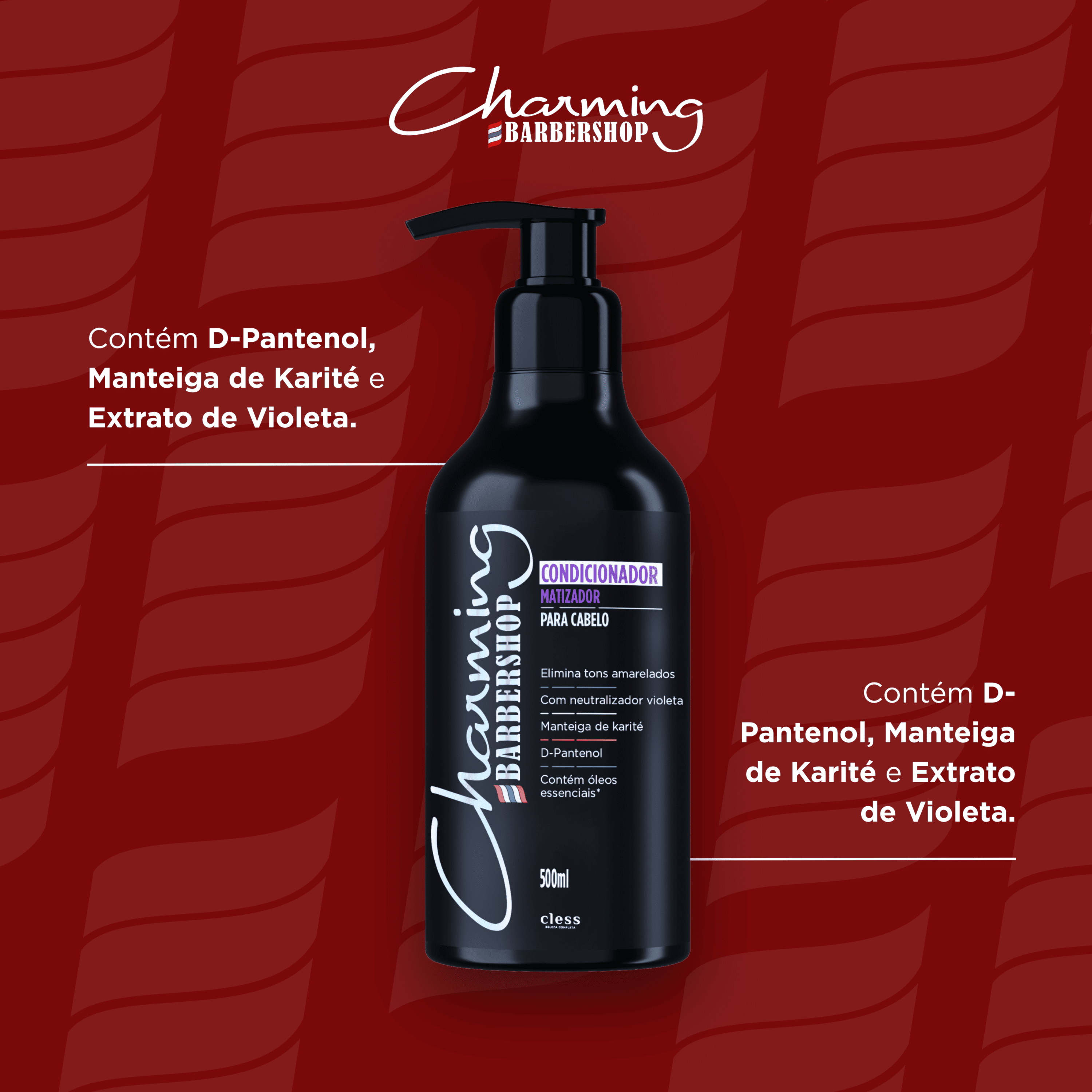 Shampoo Matizador D-Pantenol Barbershop Charming 500ml