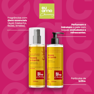 Eu Amo Charming Body Splash Nozes e Karite 200ml