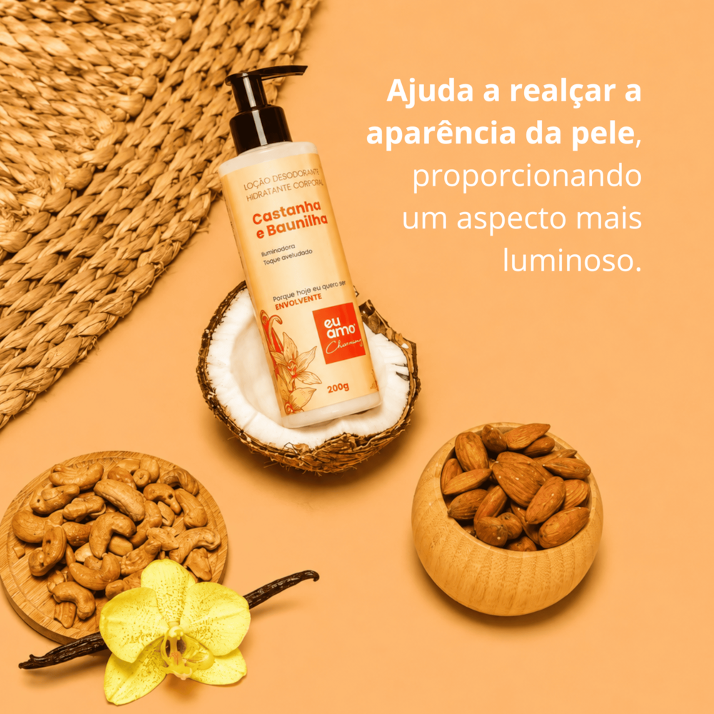 Eu Amo Charming Loção Desodorante Hidratante Castanhas e Baunilha 200g