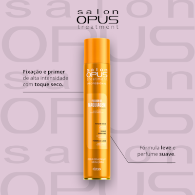Fixador de Maquiagem e Primer Finalizador 250ml Efeito Gloss Uso Profissional Salon opus