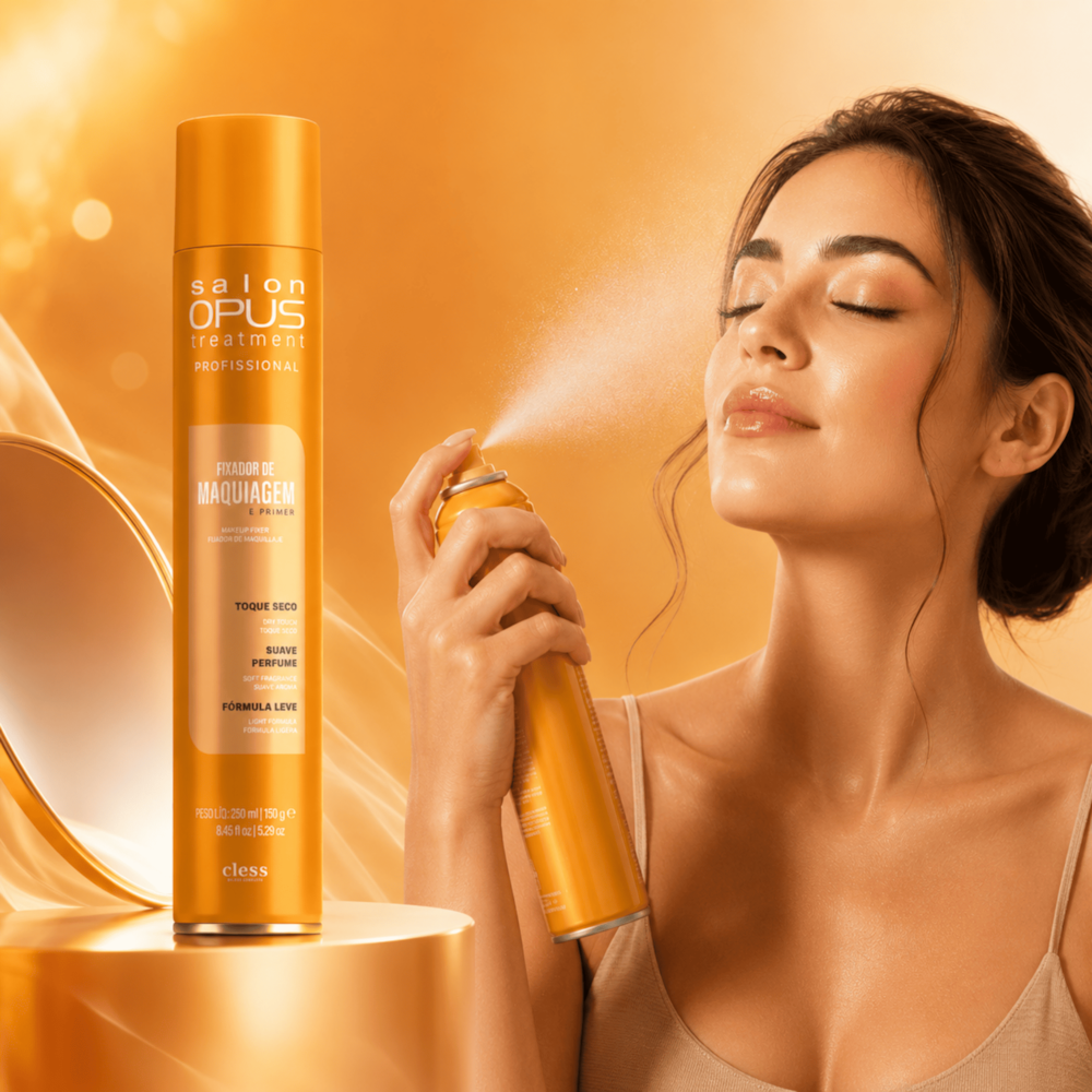 Fixador de Maquiagem e Primer Finalizador 250ml Efeito Gloss Uso Profissional Salon opus