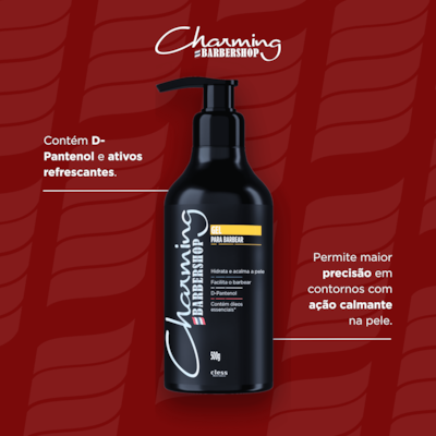Gel para Barbear Fixador e Hidratante Charming Barbershop 500g