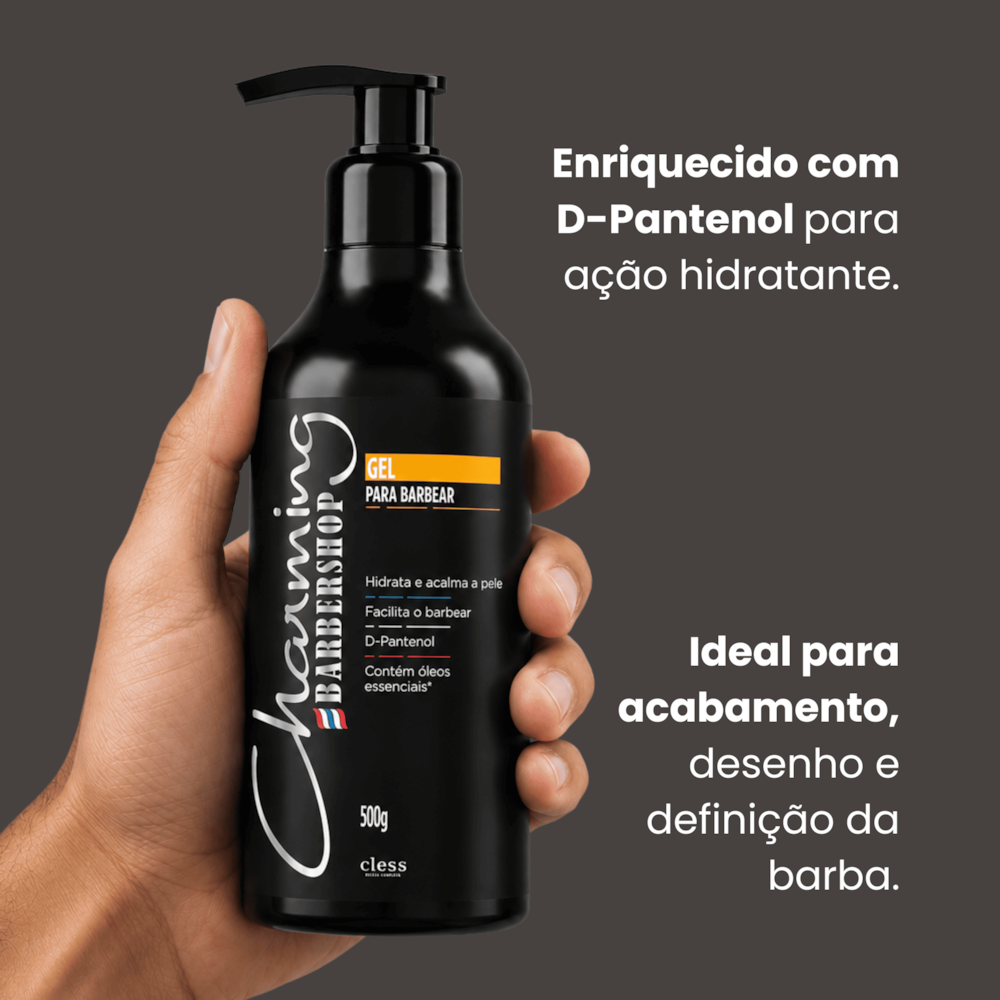 Gel para Barbear Fixador e Hidratante Charming Barbershop 500g