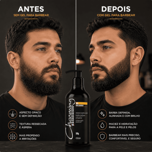 Gel para Barbear Fixador e Hidratante Charming Barbershop 500g