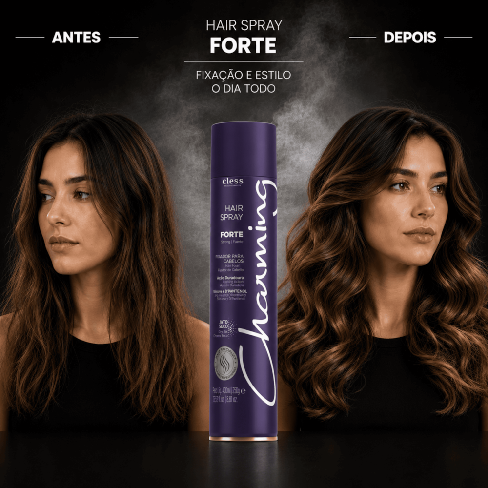 Hair Spray Capilar Fixação Forte 400ml Charming