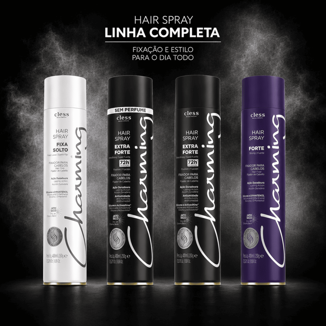 Hair Spray Capilar Fixação Forte 400ml Charming