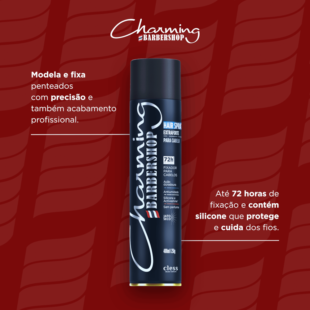 Hair Spray Extra Forte Masculino Charming Barbershop 400ml