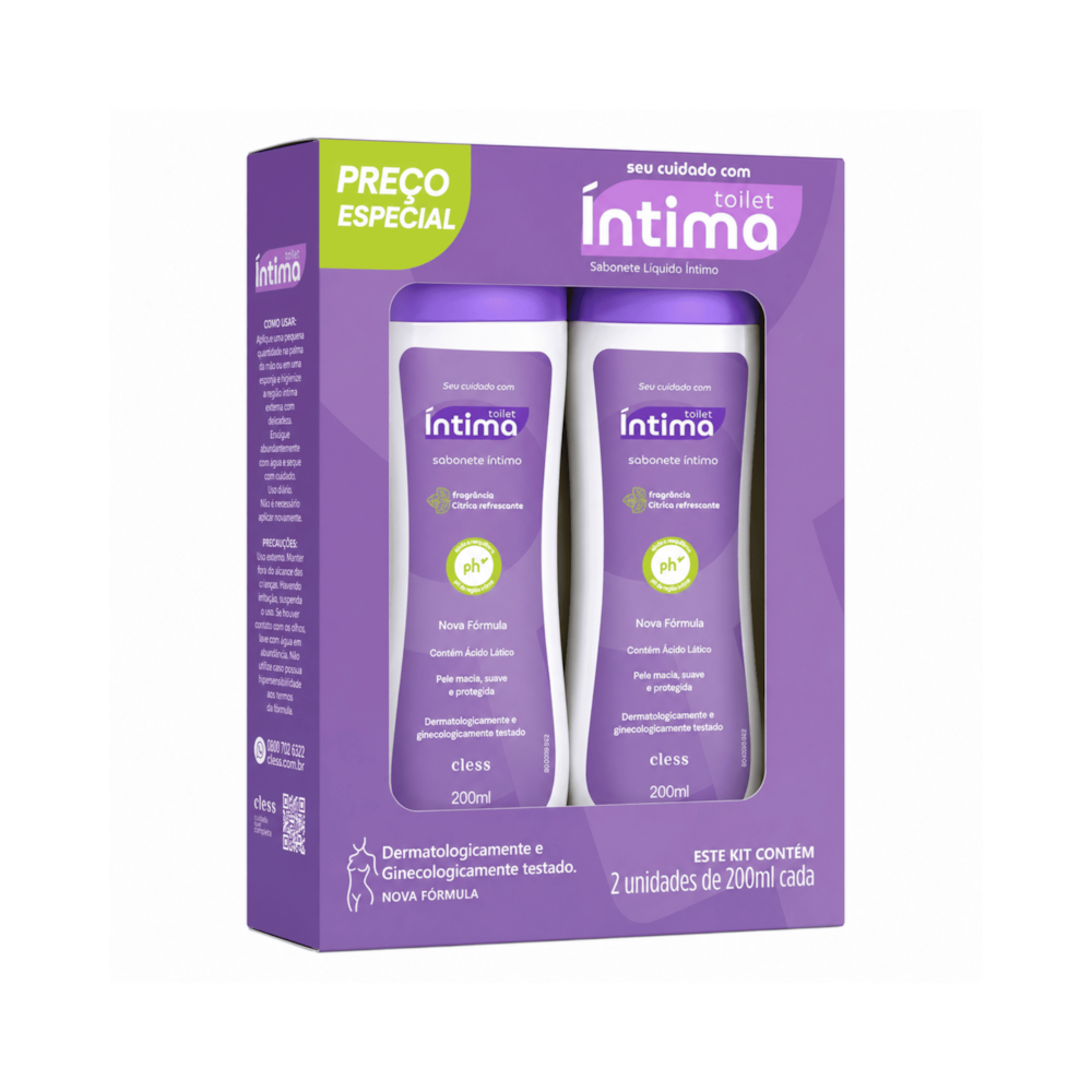 Kit Toilet Íntima Sabonete Íntimo Líquido 2un de 200ml
