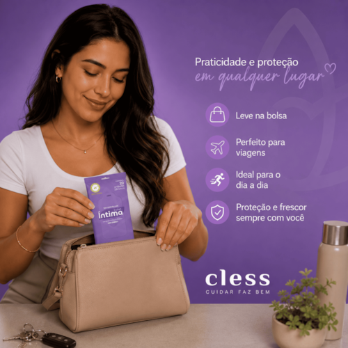 Lenço Umedecido Íntimo com Aloe Vera e Ácido Lático 20 Unidades Toilet Íntima