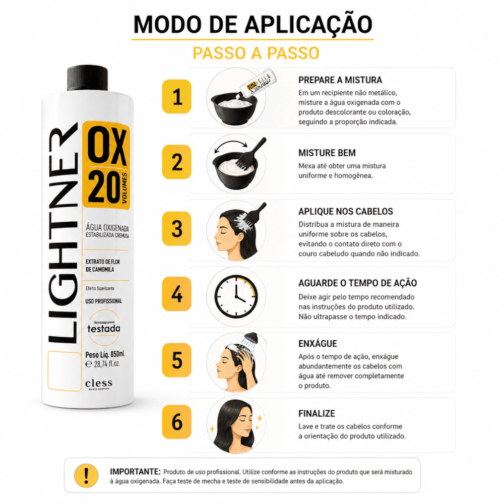 Lightner Água Oxigenada  20 volumes 100ml