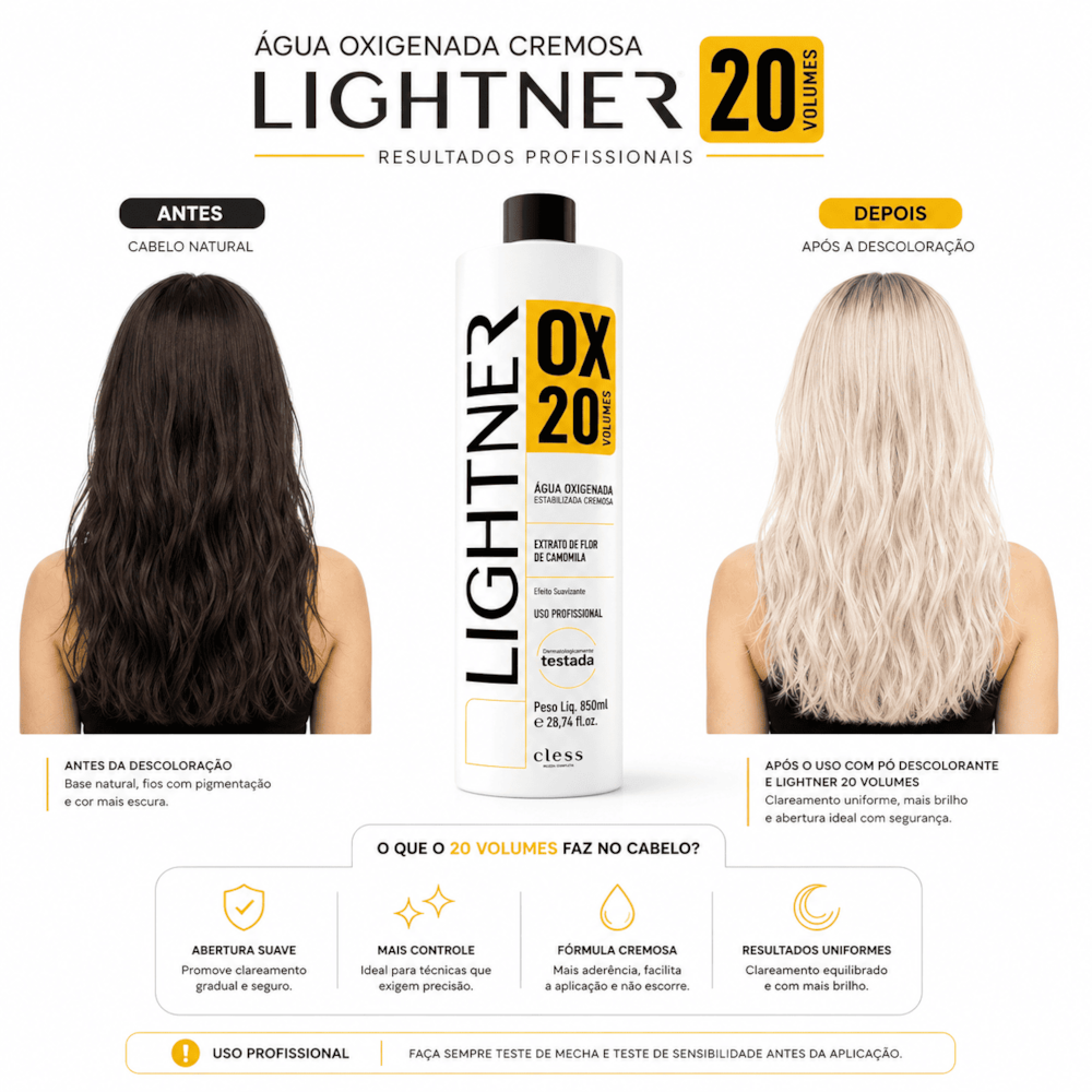 Lightner Água Oxigenada  20 volumes 100ml