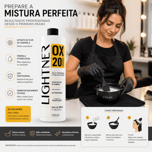 Lightner Água Oxigenada  20 volumes 850ml