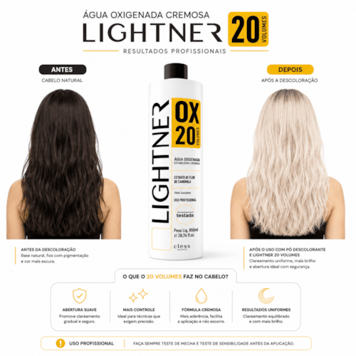 Lightner Água Oxigenada  20 volumes 850ml