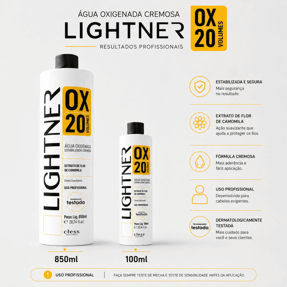 Lightner Água Oxigenada  20 volumes 850ml