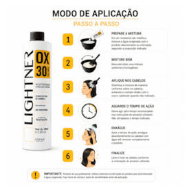 Lightner Água Oxigenada  30 volumes 100ml